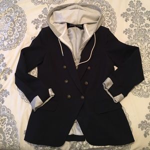 Veronica Beard navy blazer with dickey